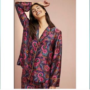 Anthropologie Floreat Louhi silk floral pajama top